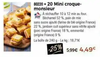 Thiriet 20 Mini croque-monsieur offre