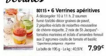 Thiriet 6 Verrines apéritives offre