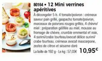 Thiriet 12 Mini verrines apéritives offre