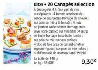 Thiriet 20 Canapés sélection offre
