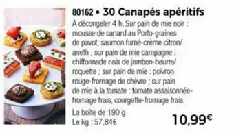 Thiriet 30 Canapés apéritifs offre