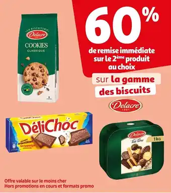 Auchan sur la gamme des biscuits Delacre offre