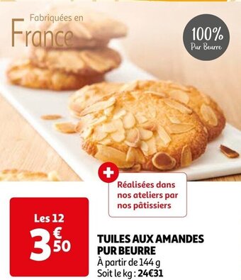 Auchan TUILES AUX AMANDES PUR BEURRE offre