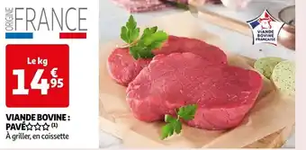 Auchan VIANDE BOVINE: PAVÉ✩✩✩(¹) À griller, en caissette offre