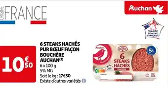 6 STEAKS HACHÉS PUR BŒUF FAÇON BOUCHÈRE AUCHAN (2)