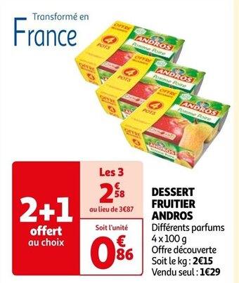 Auchan DESSERT FRUITIER ANDROS offre