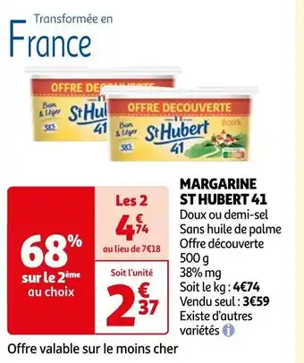 Auchan MARGARINE ST HUBERT 41 offre