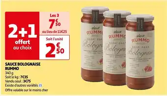 Auchan SAUCE BOLOGNAISE RUMMO offre