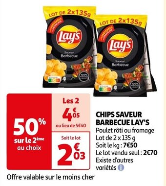 Auchan CHIPS SAVEUR BARBECUE LAY'S offre