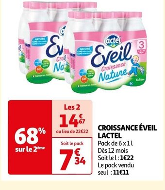 Auchan CROISSANCE ÉVEIL LACTEL offre