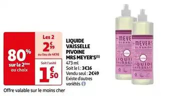 Auchan LIQUIDE VAISSELLE PIVOINE MRS MEYER'S(¹) offre