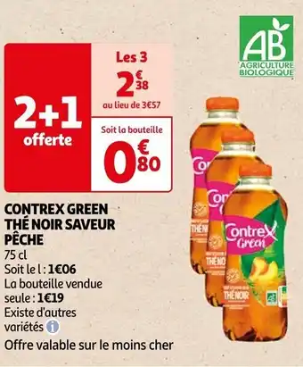 Auchan CONTREX GREEN THÉ NOIR SAVEUR PÊCHE offre