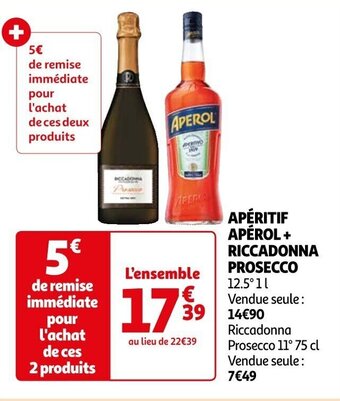 Auchan APÉRITIF APÉROL+ RICCADONNA PROSECCO offre