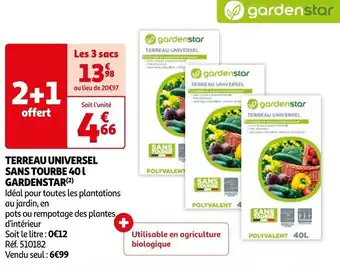 Auchan TERREAU UNIVERSEL SANS TOURBE 40 offre