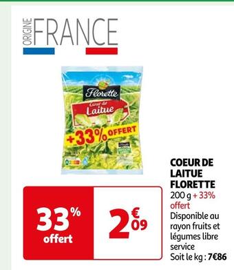 Auchan Florette coeur de laitue offre
