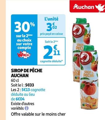 Auchan Auchan sirop de pêche offre
