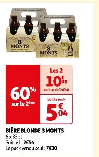 Auchan 3 monts bière blonde offre