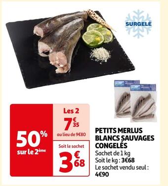 Auchan Petits merlus blancs sauvages congelés offre