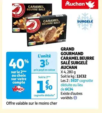 Auchan Auchan grand gourmand caramel beurre salé surgelé offre