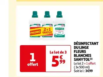 Auchan Sanytol désinfectant du linge fleurs blanches (1) offre