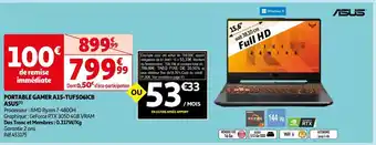 Auchan Asus portable gamer a15-tuf506icb offre