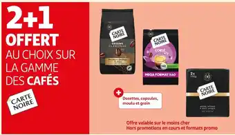 Auchan Carte noire 2+1 offert au choix sur la gamme des cafés carte noire offre