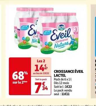 Auchan Lactel croissance éveil offre