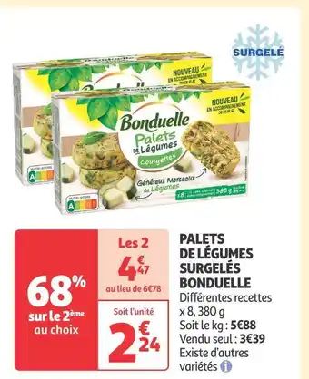 Auchan Supermarché Bonduelle palets de légumes surgelés offre