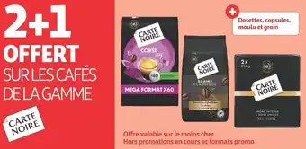 Auchan Supermarché Carte noire 2+1 offert sur les cafés de la gamme carte noire offre
