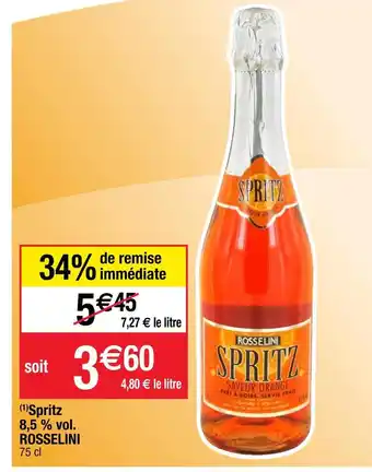 Cora x Carrefour Rosselini spritz 8,5 % vol. offre
