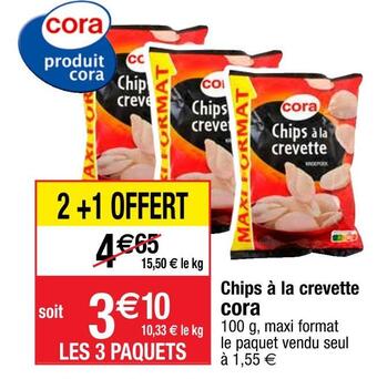 Cora x Carrefour Cora chips à la crevette offre