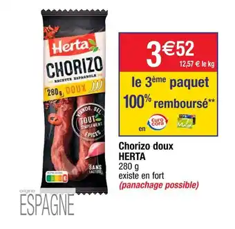 Cora x Carrefour Herta chorizo doux offre