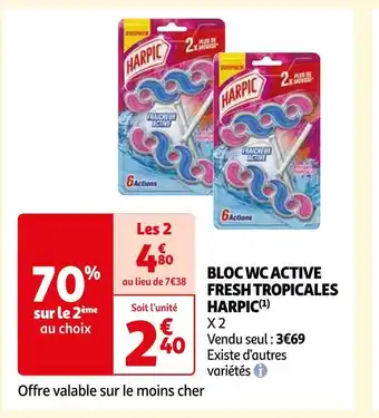 Auchan Harpic bloc wc active fresh tropicales(1) offre