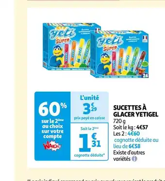 Auchan Yetigel sucettes à glacer offre