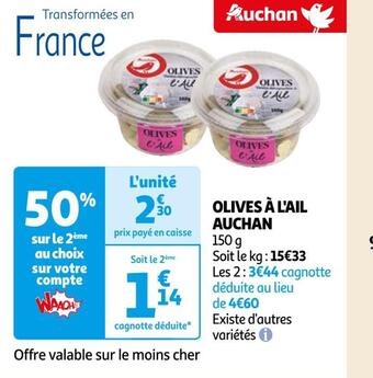 Auchan Auchan olives à l'ail offre