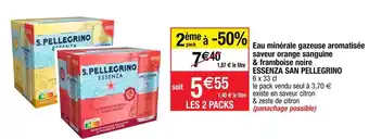 Cora x Carrefour Essenza san pellegrino eau minérale gazeuse aromatisée saveur orange sanguine & framboise noire offre