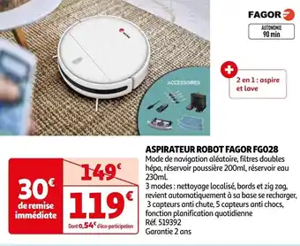 Auchan ASPIRATEUR ROBOT FAGOR FG028 offre