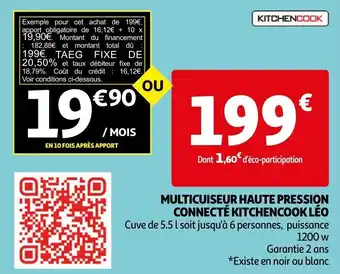 Auchan MULTICUISEUR HAUTE PRESSION CONNECTÉ KITCHENCOOK LÉO offre