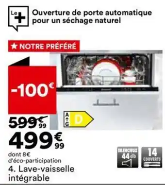 BUT Lave-vaisselle intégrable offre