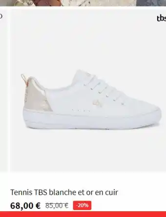 Tennis tbs blanche et or en cuir