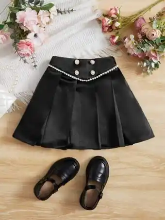 SheIn Shein petite fille jupe plissée à bouton offre