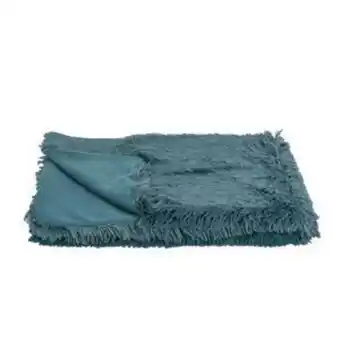La Foir'Fouille Plaid shaggy - 125 x l 150 cm - lagon - k.koon offre