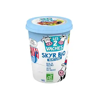 Auchan Supermarché Skyr nature bio les 2 vaches offre
