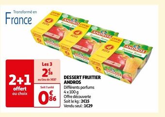 Auchan Dessert fruitier andros offre