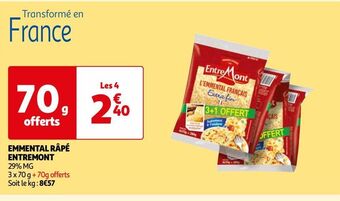 Auchan Emmental râpé entremont offre