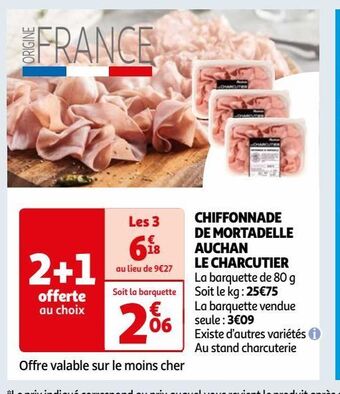 Auchan Chiffonnade de mortadelle auchan le charcutier offre