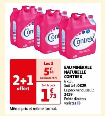 Auchan Eau minérale naturelle contrex offre