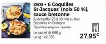 Thiriet 6 Coquilles St-Jacques' (noix 50%) sauce bretonne offre