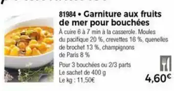 Thiriet Garniture aux fruits de mer pour bouchées offre