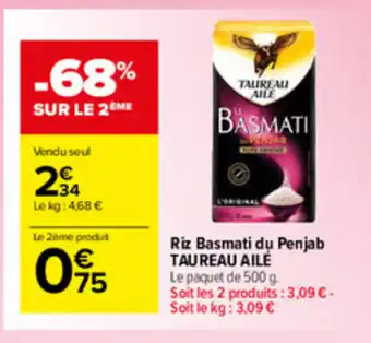 Carrefour Market Riz Basmati du Penjab Taureau Ailé offre